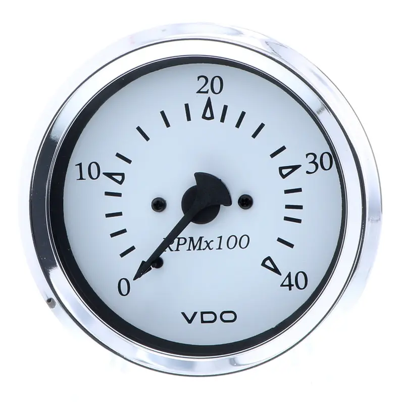 Vdo 85Mm Diesel Tachometer For Marine Cockpits – 4000 Rpm, White Dial & Chrome Bezel 1