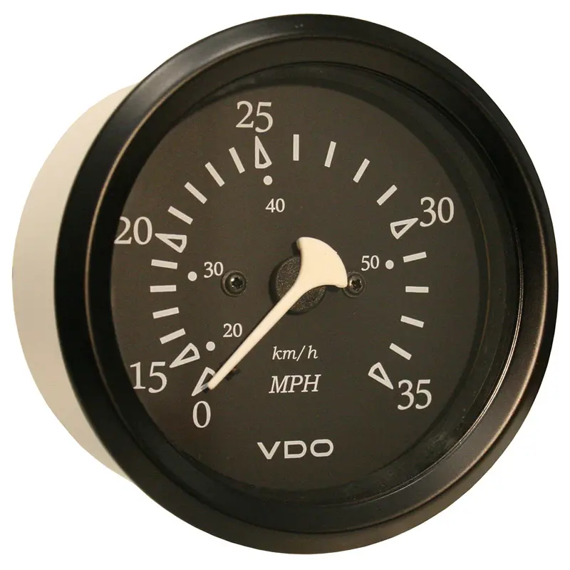 Vdo Cockpit Marine Pitot Speedometer – 85Mm (3-3/8") Black Dial, 35 Mph Range, Model 260-11796 1