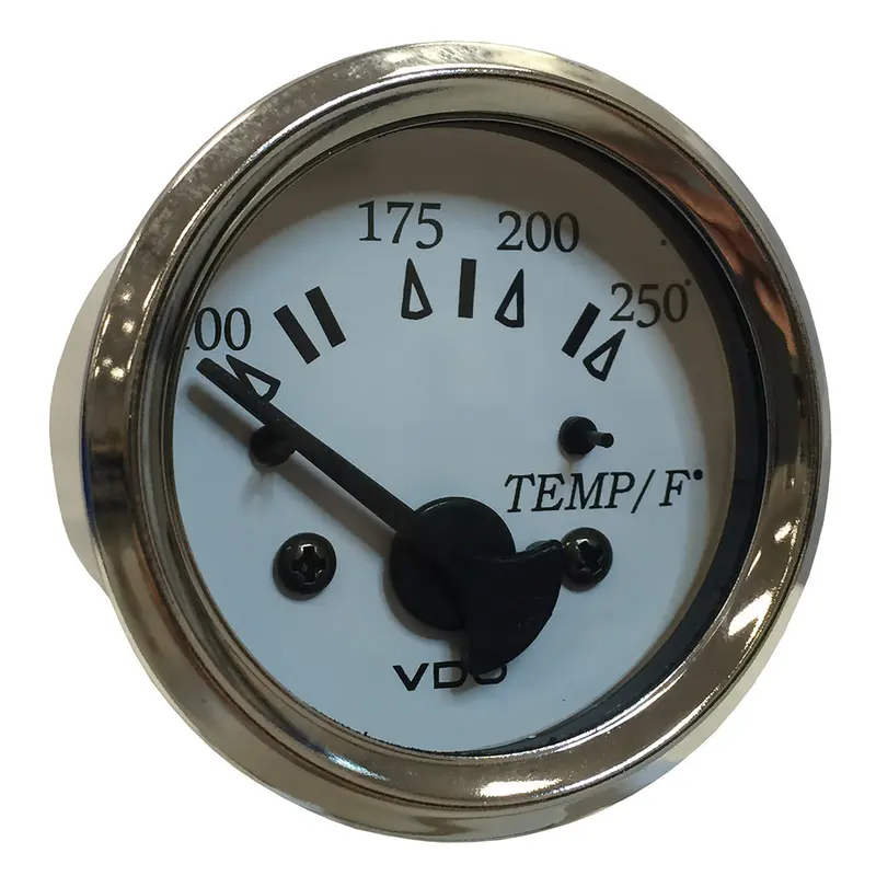 Vdo Marine Water Temperature Gauge – 52Mm White Dial With Chrome Bezel, 0–250°F Range [310-15277] 1