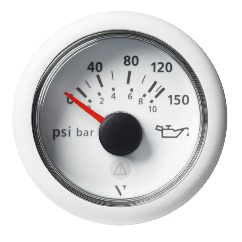 Veratron 52Mm Viewline Oil Pressure Gauge – 150 Psi, White Dial & Bezel (A2C59514202) 1