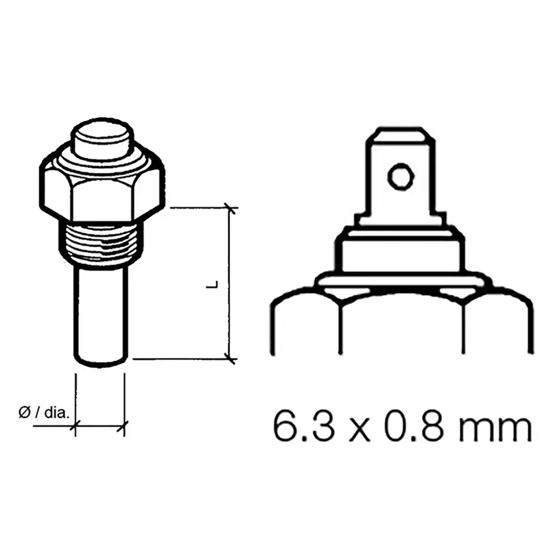 Veratron Engine Oil Temperature Sensor – M14×1.5 Thread, 50–150°C Range, 6/24V Compatible [323-801-004-002N] 1