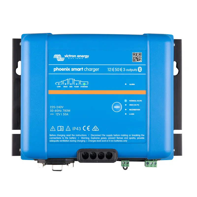 Victron Phoenix Smart Ip43 Charger 12V 50A (3-Output) – 120–240V Ac Support – Model Psc125053095 1