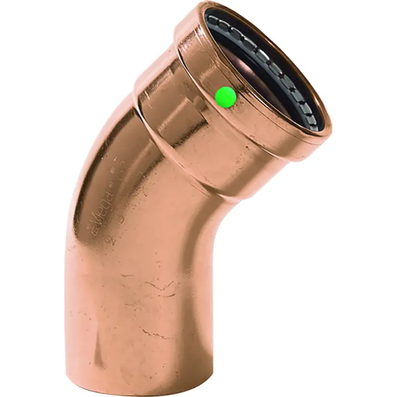 Viega 20668 Propress 2-1/2" × 45° Copper Elbow – Street/Press Connection, Smart Connect 1