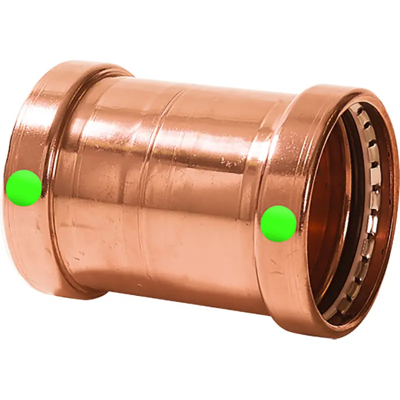 Viega 20743 Propress 2-1/2" Copper Coupling – No-Stop, Double-Press, Smart Connect 1