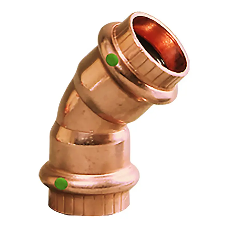 Viega 77038 Propress 1-1/2" × 45° Copper Elbow – Double-Press, Smart Connect 1