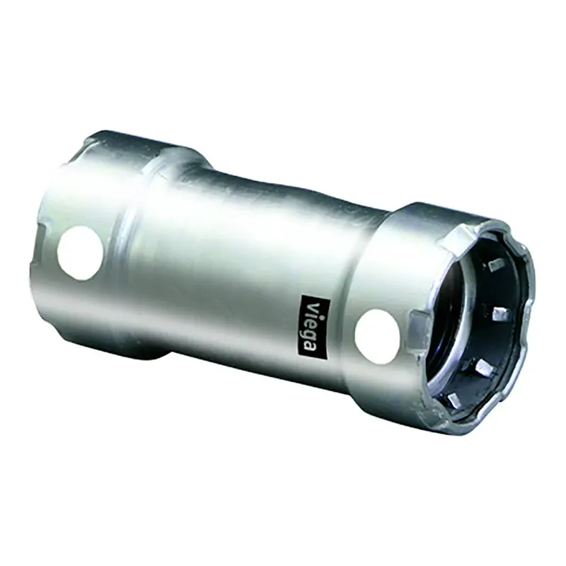 Viega Megapress 1/2" Stainless Steel 304 Coupling – No-Stop Design, Double Press, Smart Connect, #95310 1