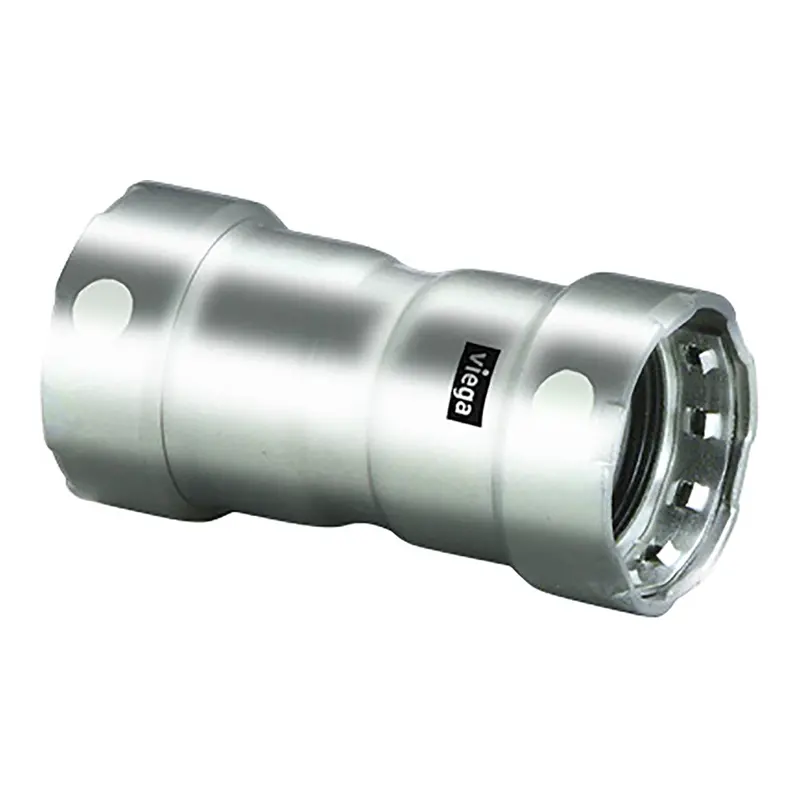 Viega Megapress 3/4" Stainless Steel 304 Coupling With Stop – Double-Press Fit 1