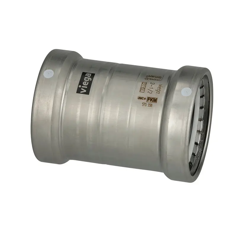 Viega Megapress 316 Stainless Slip Coupling – 4" Diameter, No Stop, Fkm Seals, #98370 1