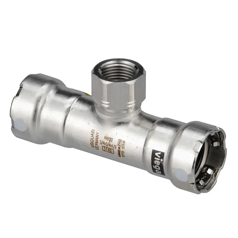 Viega Megapress 316 Stainless Steel Fkm Tee With Female Pipe Thread – 1" × 1" × 3/4" (Fpt) [91860] 1