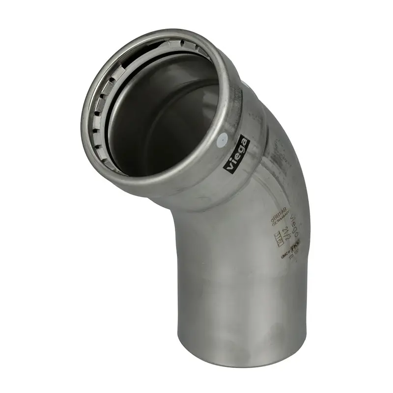 Viega Megapress 98495 316 Stainless Fkm 45° Street Elbow – 2-1/2" Diameter 1