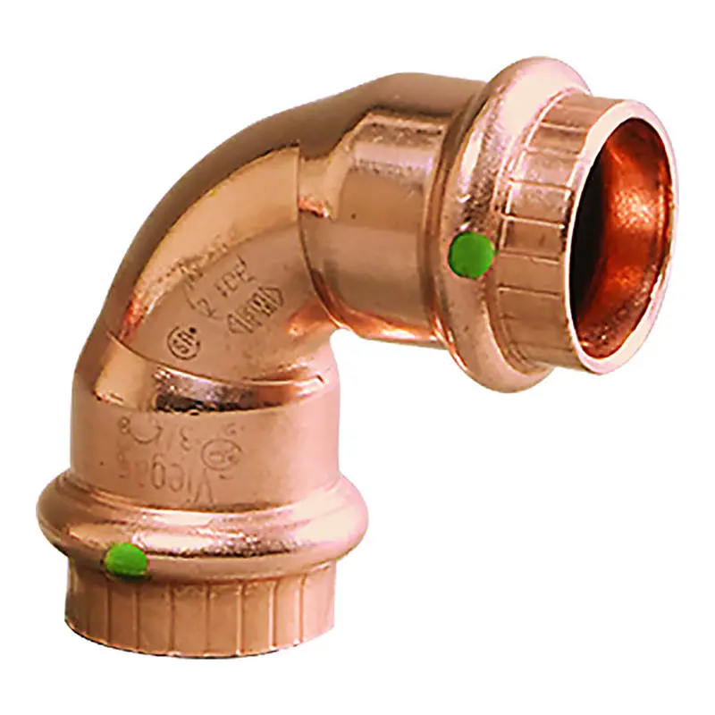 Viega Propress 1-1/2-Inch 90° Copper Elbow – Dual-Press Fitting With Smart Connect Technology [77037] 1