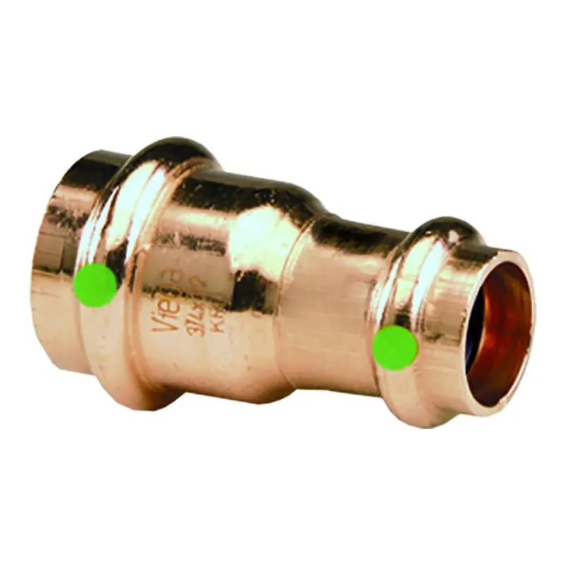 Viega Propress 2" × 1-1/2" Copper Double-Press Reducer With Smart Connect 1