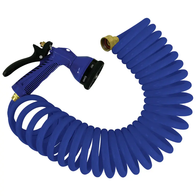 Whitecap P-0441B 25-Foot Blue Coiled Hose With Adjustable Nozzle 1