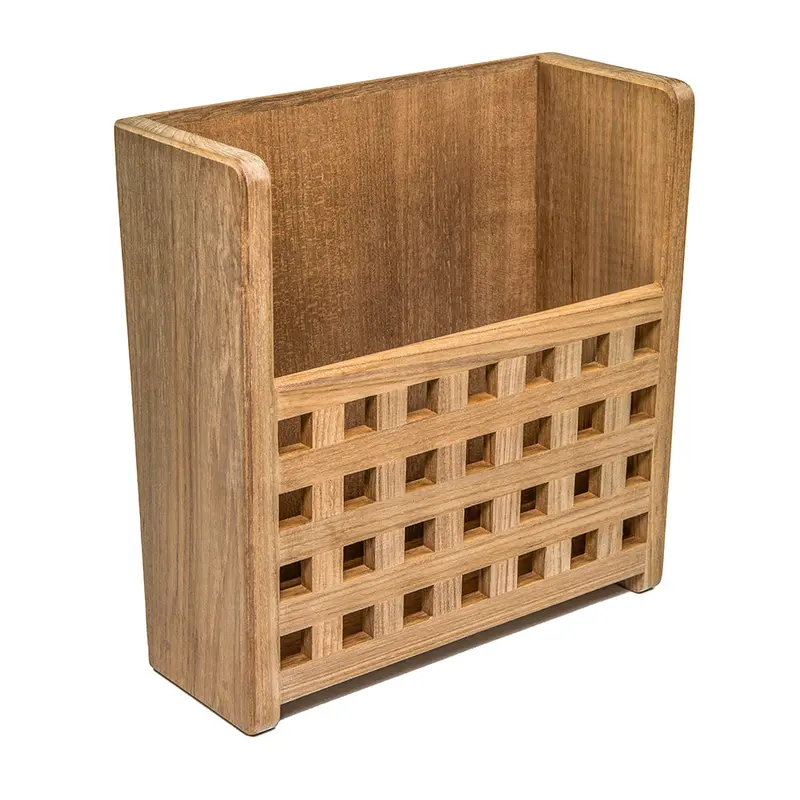 Whitecap Teak Grate-Style Front Magazine Rack [62502] 1